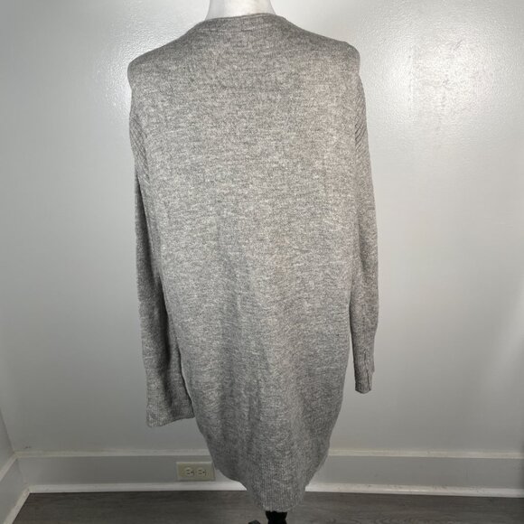 Dorothy Perkins Gray Tan V Neck Open Front Long Sleeve Cardigan Sweater S - Picture 8 of 14